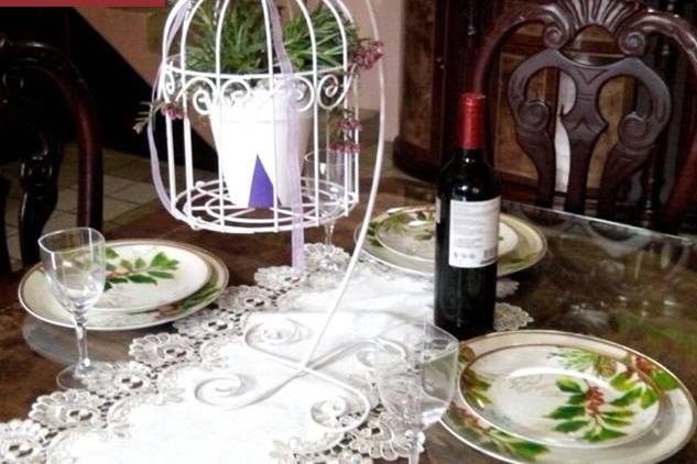 Centro mesa, jaula vintage grande