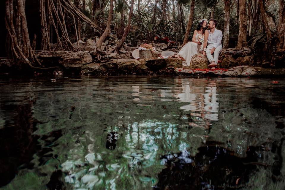 Sesión de foto en el cenote