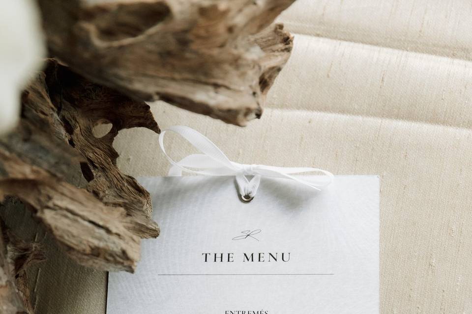 Menú en papel