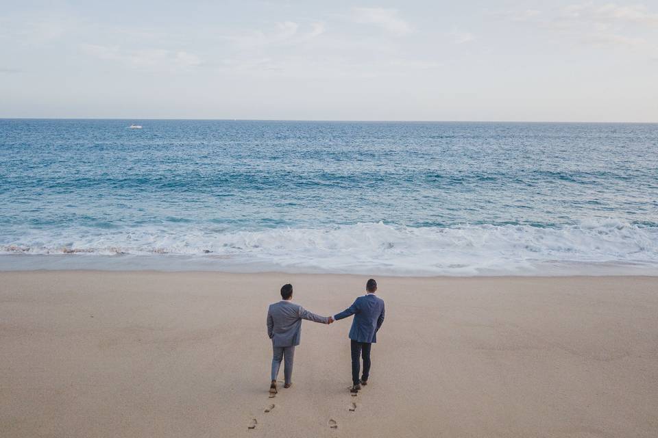 Pareja en la playa