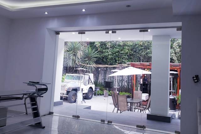 Vista desde el interior de la casa