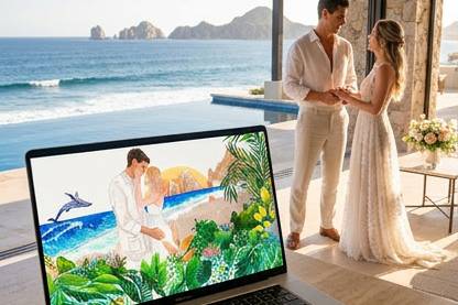 Watercolor wedding website
