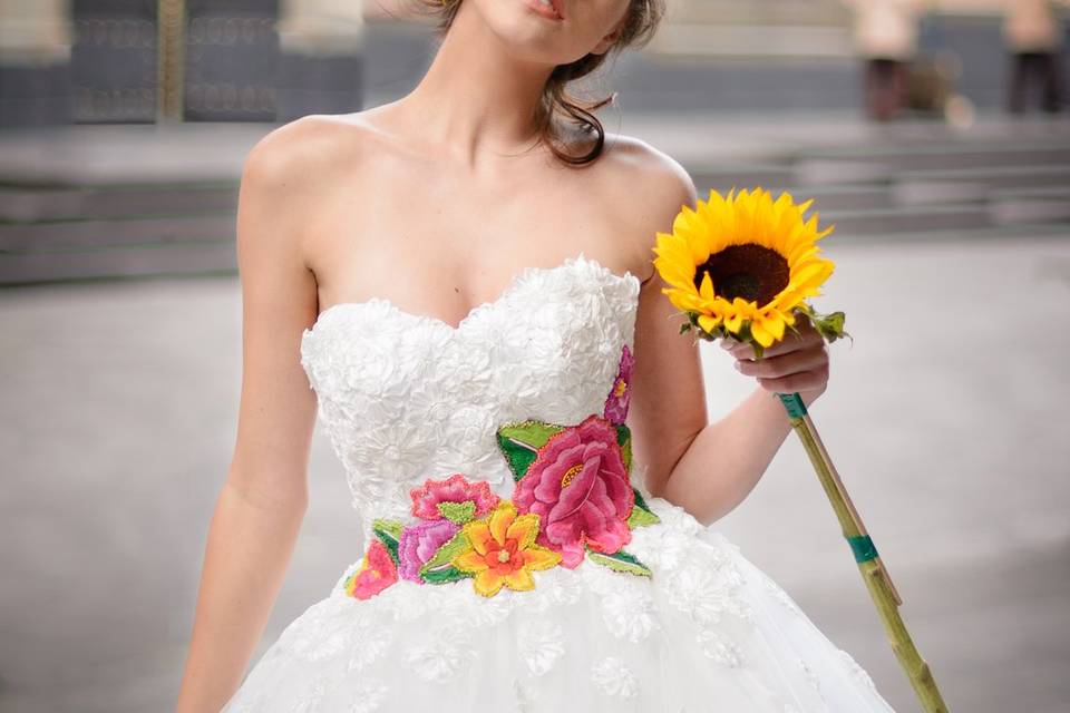 Vestido corto de novia civil
