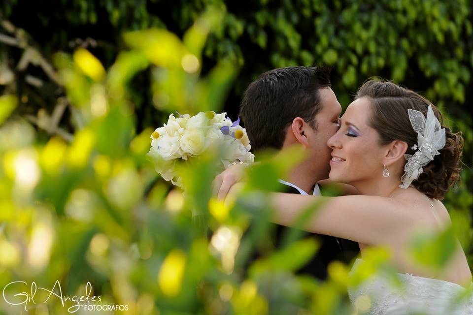 Sesión en el jardin de su boda