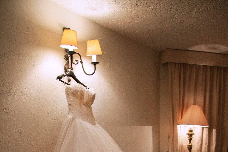 Vestido novia getting ready