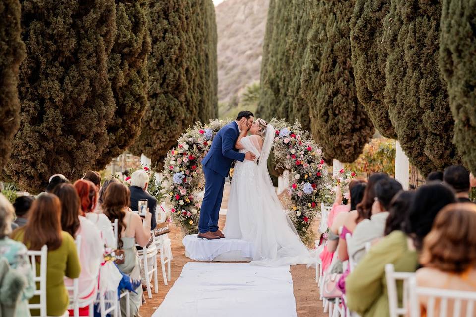 Ceremonia entre pinos