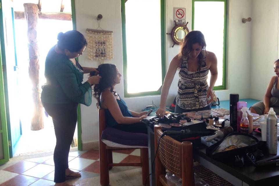 Make up dentro de la casa