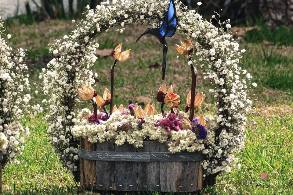 Centro de mesa boda jardín