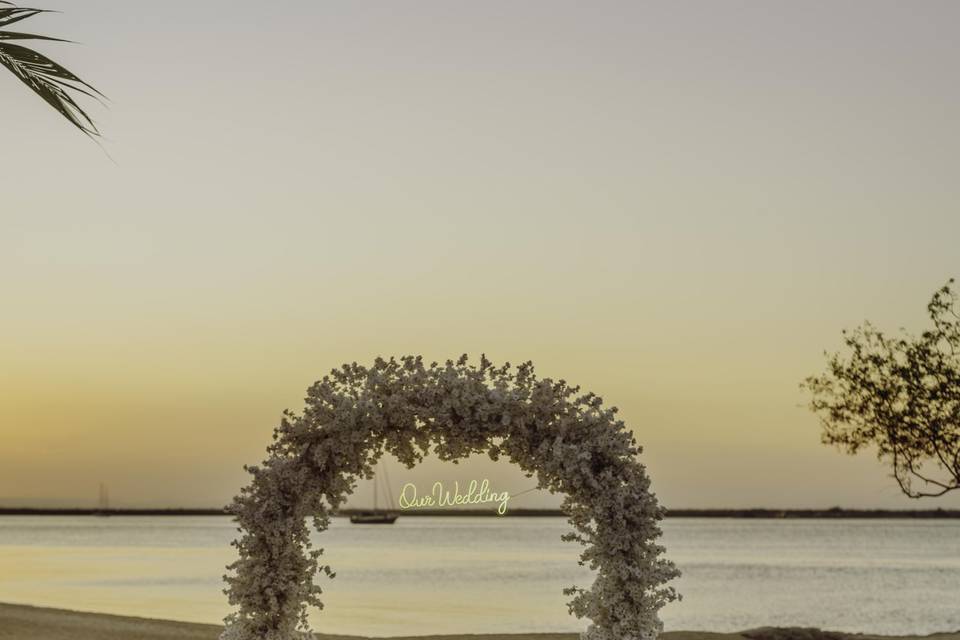 Boda vista al mar