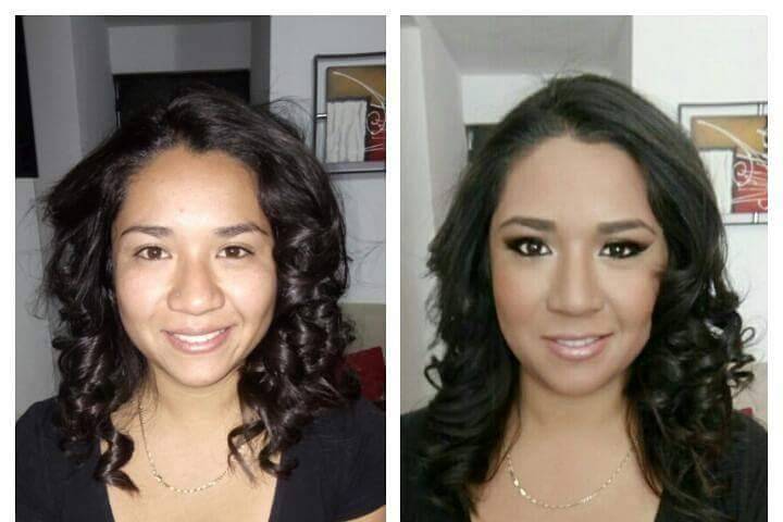 Antes y después maquillaje social