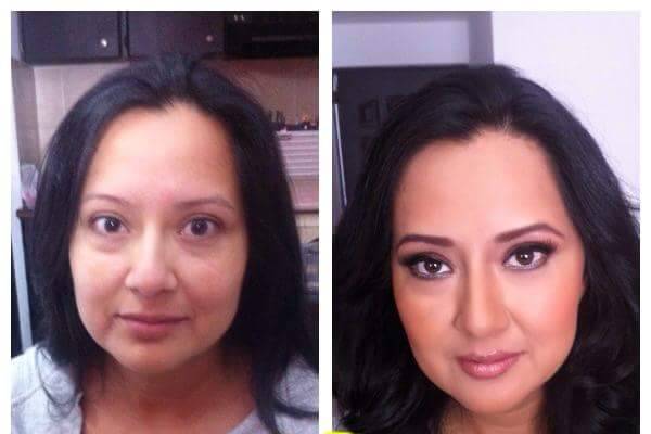Antes y después maquillaje social