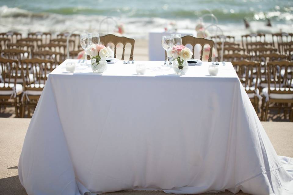La mesa de novios sencilla