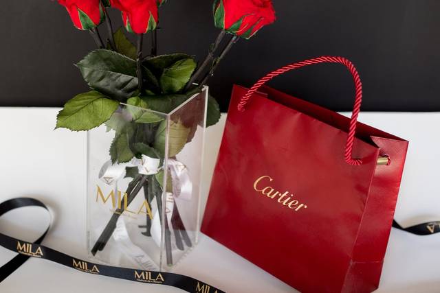 Rosas eternas con tallo