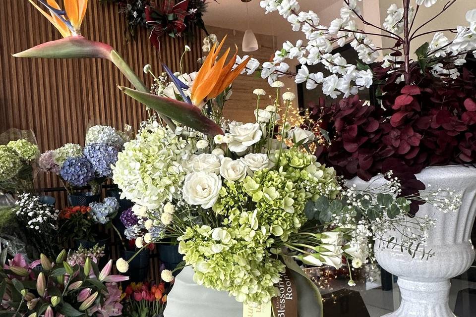 Arreglo con ave de paraíso