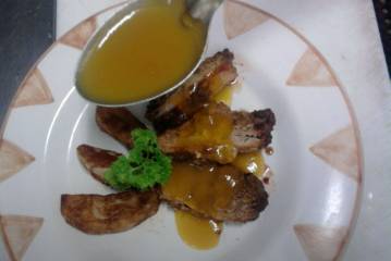 Lomo de cerdo con salsa de mango