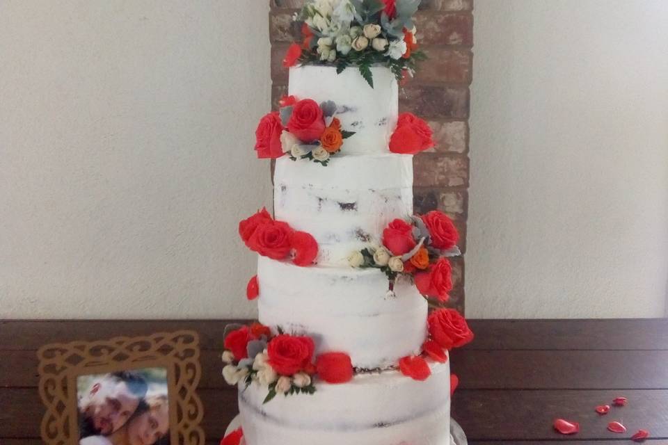 Nude cake con flores