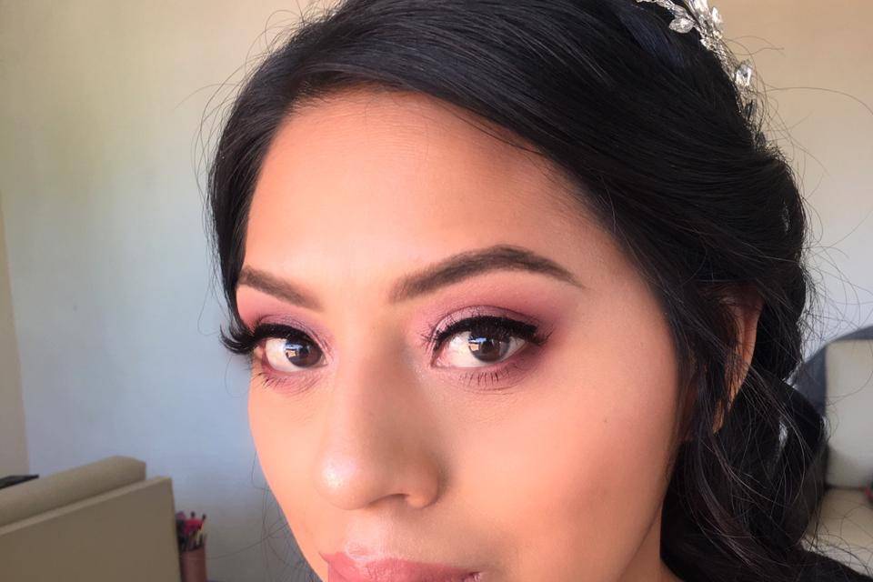 Maquillaje en rosa