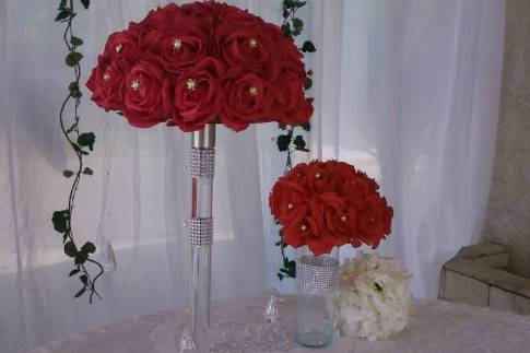 Centro de mesa de rosas