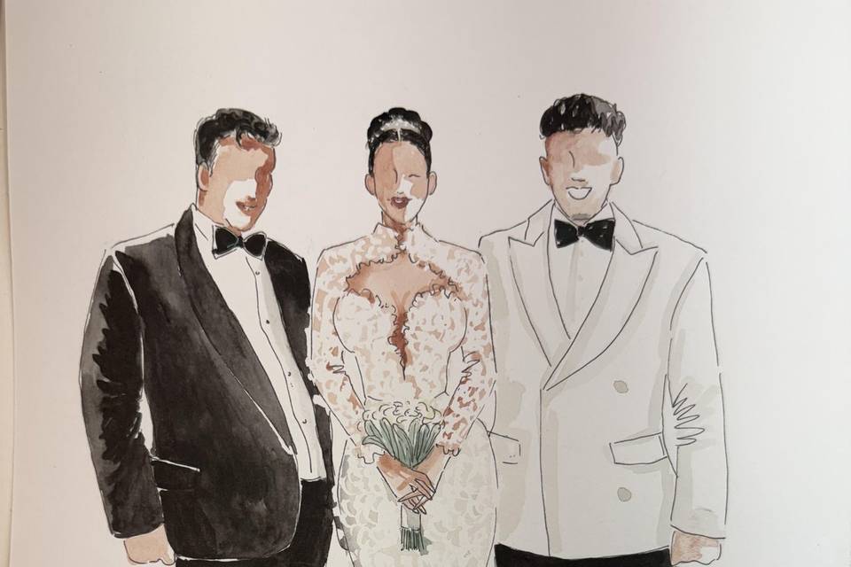 Novios con el papá de la novia