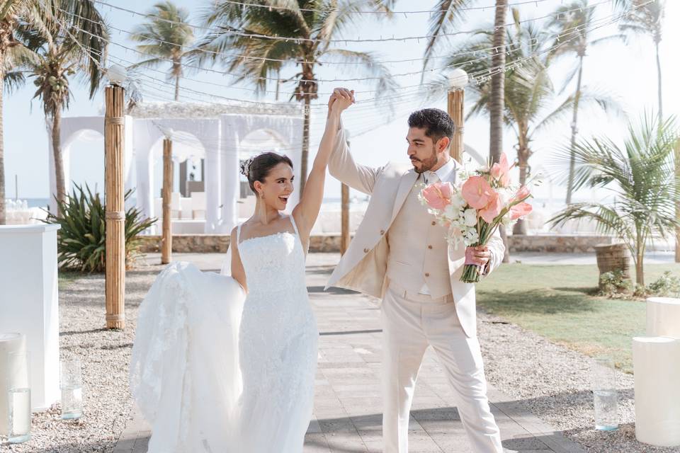 Novios en montaje