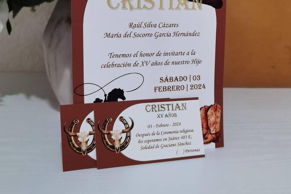 Invitación sencilla con foil