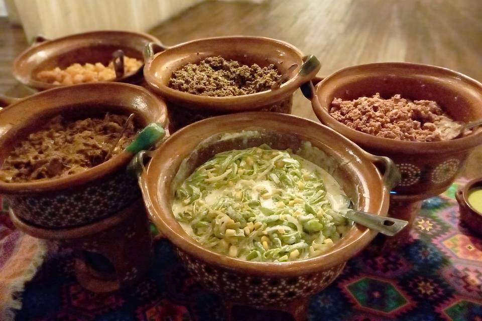 Rajas poblanas en cazuela