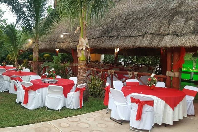 Banquete en jardín