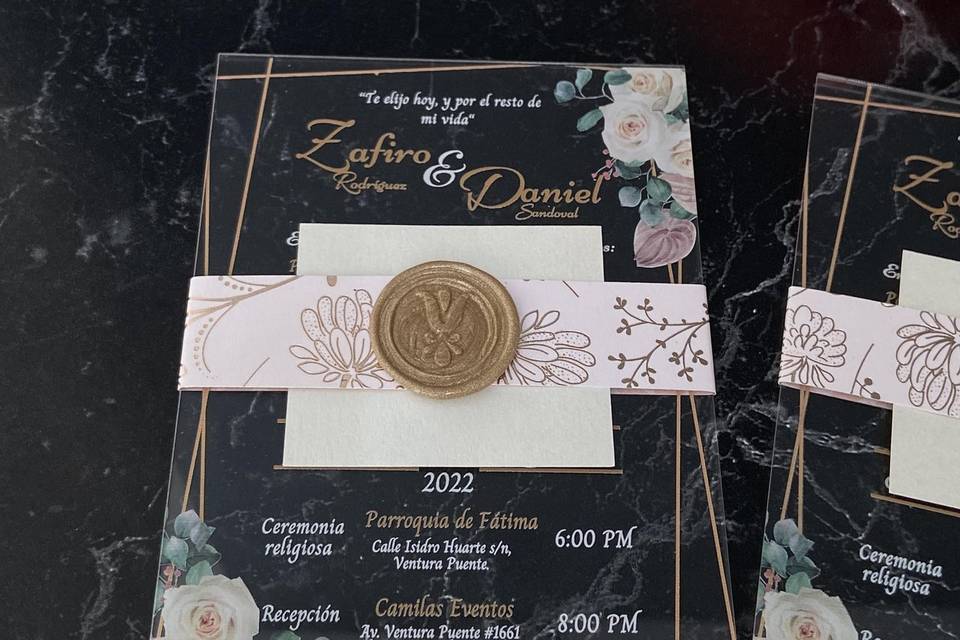 Invitación en acrílico