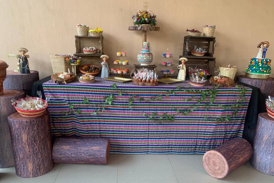 Mesa de postres mexicana