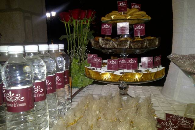 Barra de postres personalizada