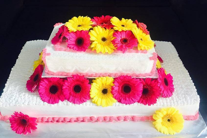 Pastel con flores