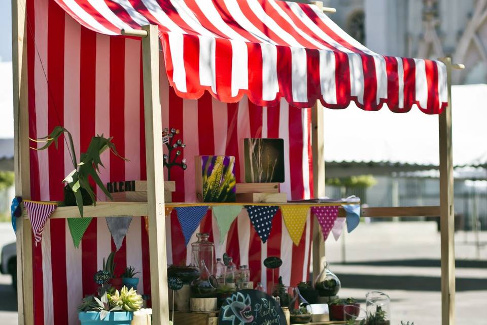 Carrito de plantas para evento