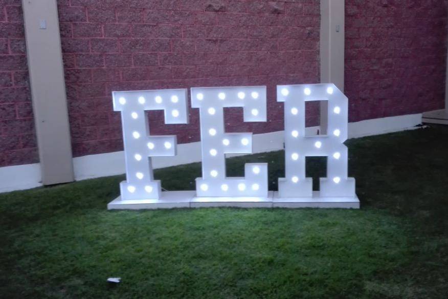 Letras con luz led