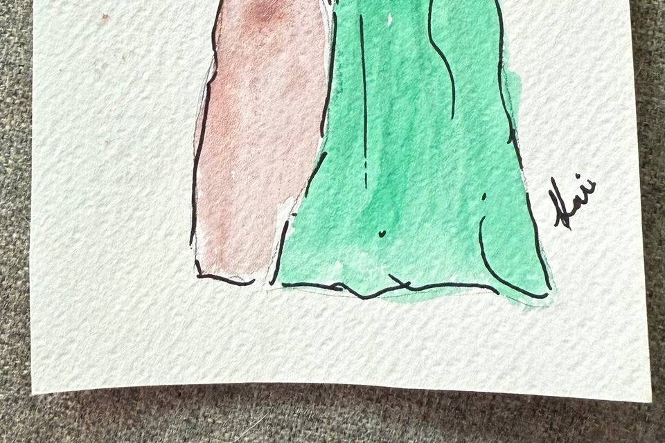 Dibujo de dos invitadas