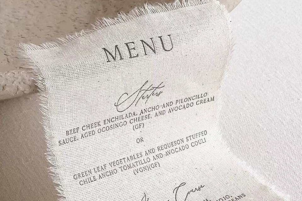 Menú de tela