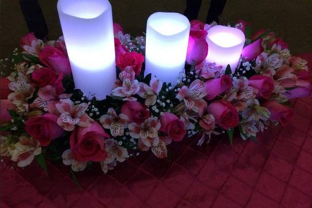 Centro de mesa con velas