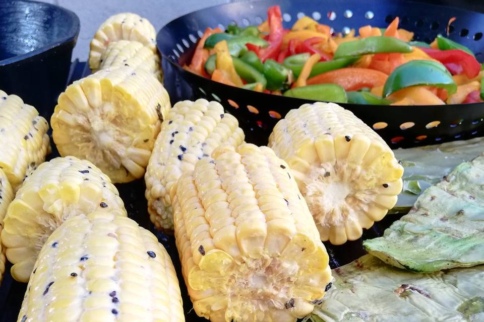 Verduras rellenas de queso