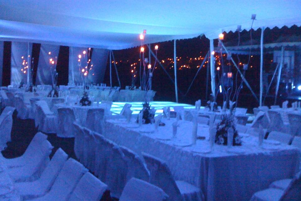 Boda jardín noche