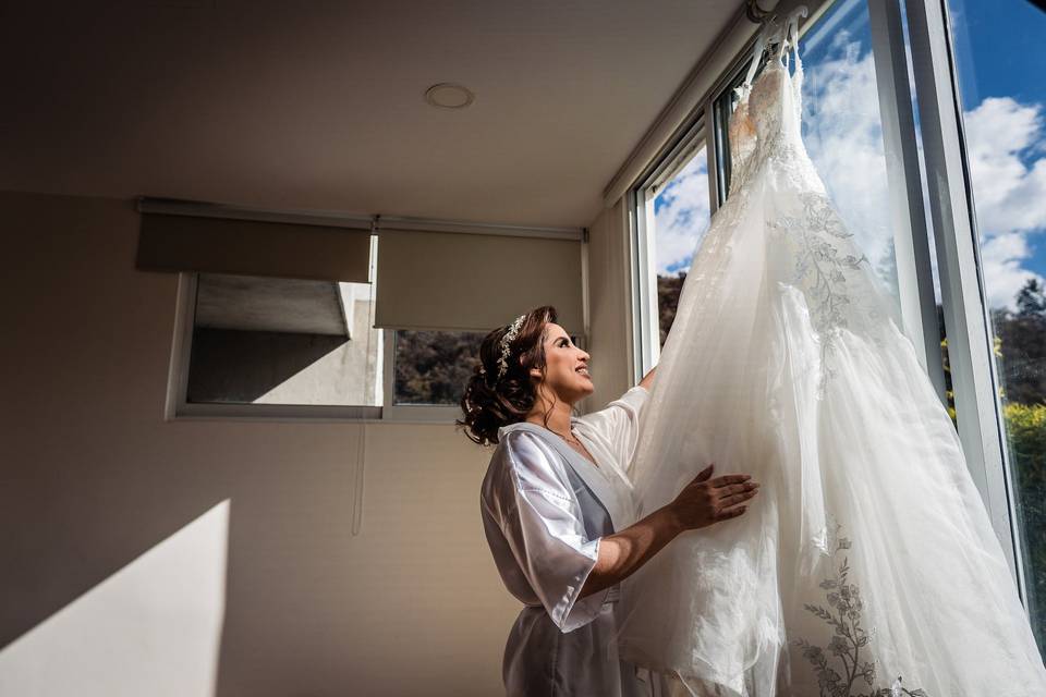 Novia y vestido