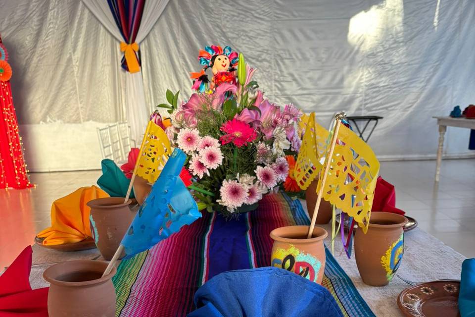 Montaje de mesa mexicana