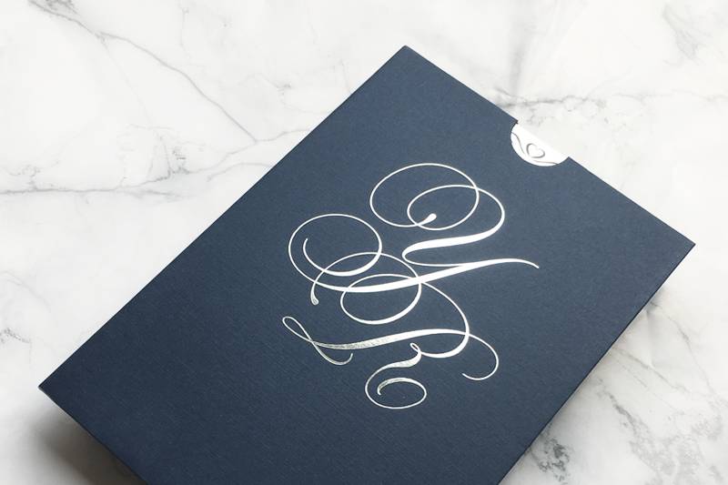 Navy & silver foil