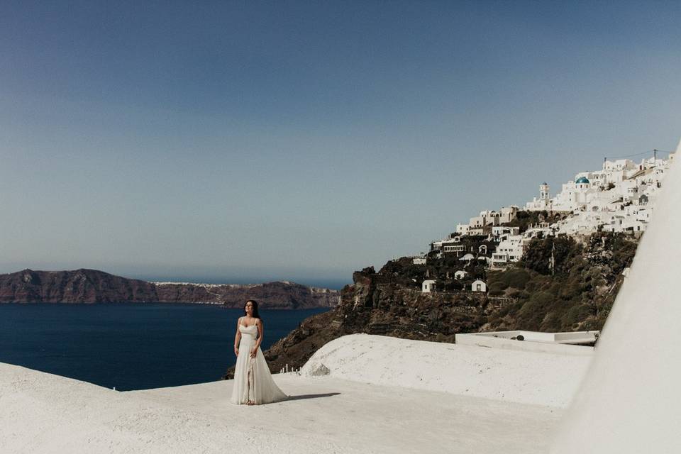 Boda en Santorini, Grecia