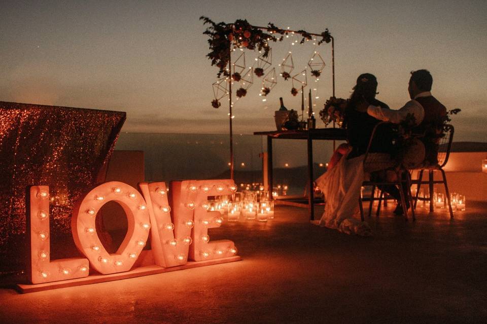 Boda en Santorini, Grecia