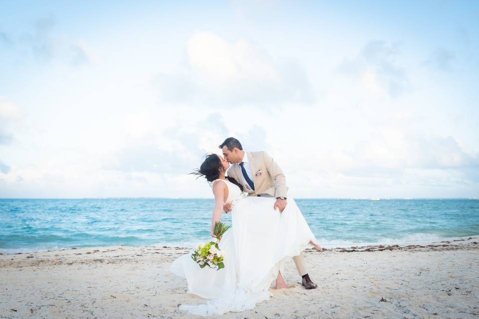 El beso en la playa