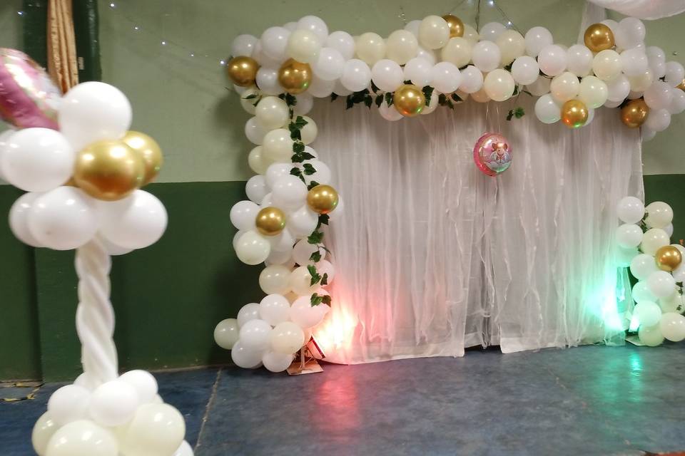 Tela y globos