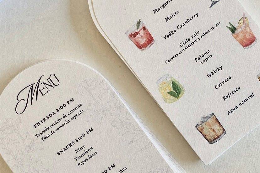 Bar menu