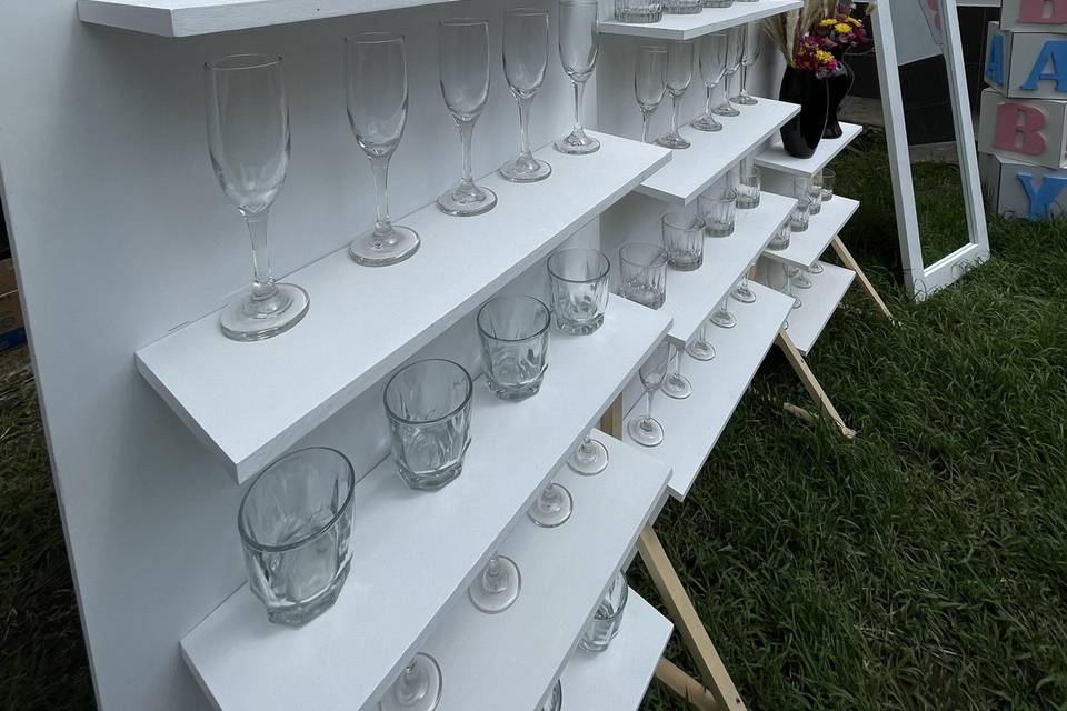 Pared de bebidas para evento