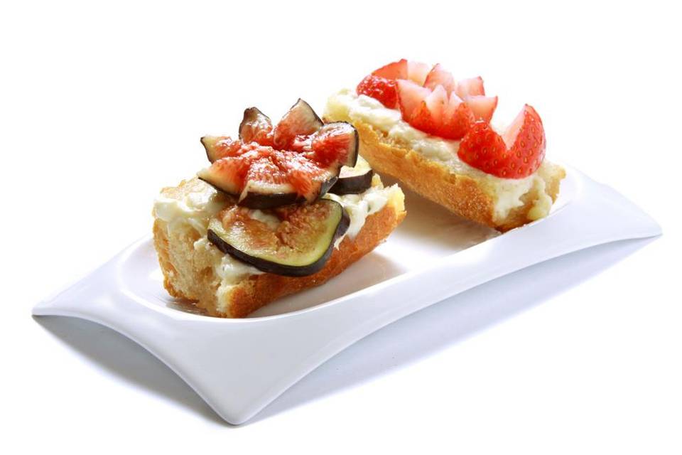 Tapa mascarpone y frutas