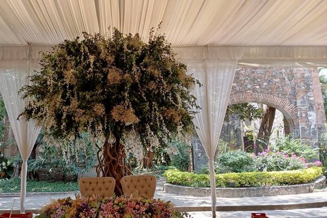 Árbol floral para boda