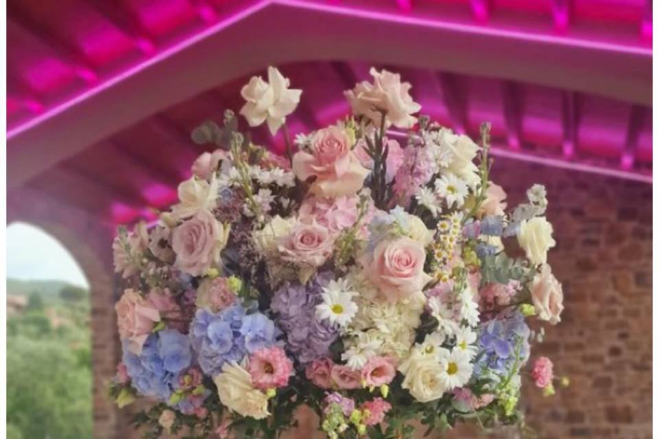 Centro de mesa con flores de t
